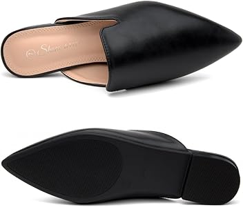 Amazon.com | Shoe Land Mules for Women, Slip On Pointed Toe Flats